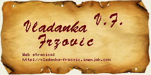 Vladanka Fržović vizit kartica
